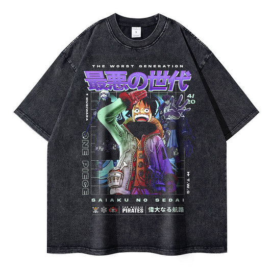 [One Piece] WORST GENERATION Oversized Vintage T-shirt