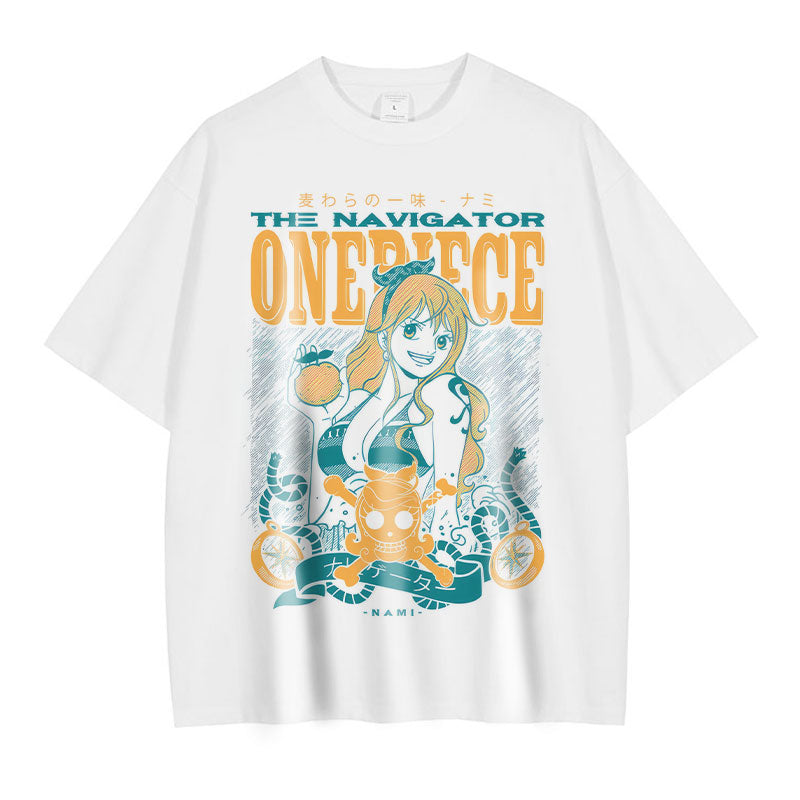 [One Piece] NAMI Oversized White T-shirt