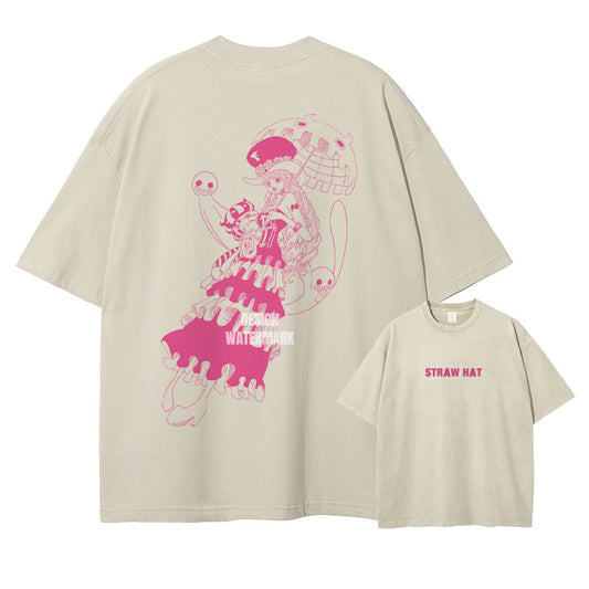 [One Piece] PERONA Oversized Apricot T-shirt