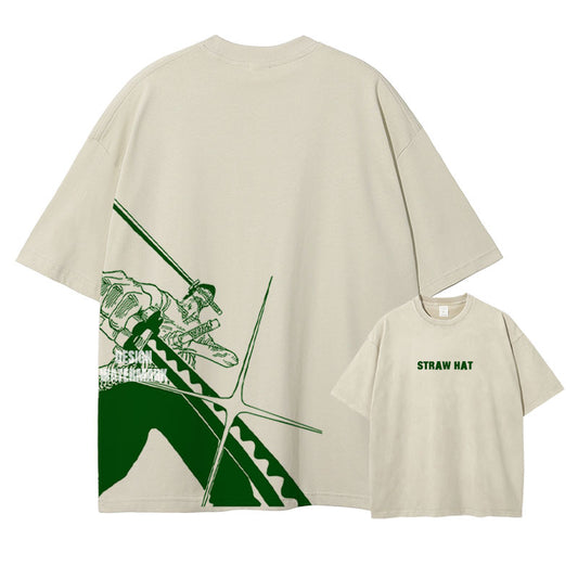 [One Piece] ZORO Oversized Apricot T-shirt