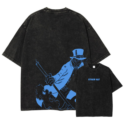 [One Piece] SABO Oversized Vintage T-shirt 2