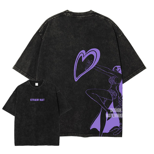 [One Piece] HANCOCK Oversized Vintage T-shirt 2