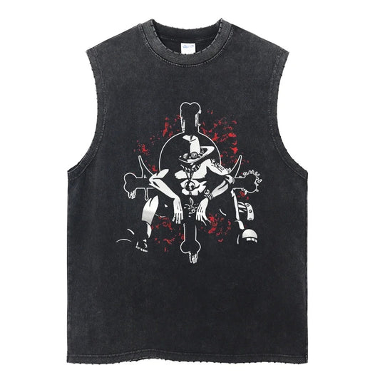 [One Piece] Camiseta vintage extragrande HANCOCK 3